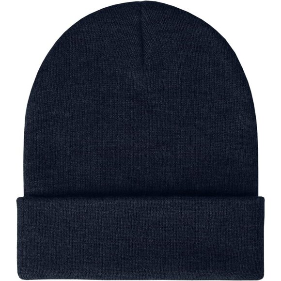 Men's Navy Blue Comfortable Breathable Soft Beanie Knit Slouchy Winter Skull Hat - Picture 1 of 6